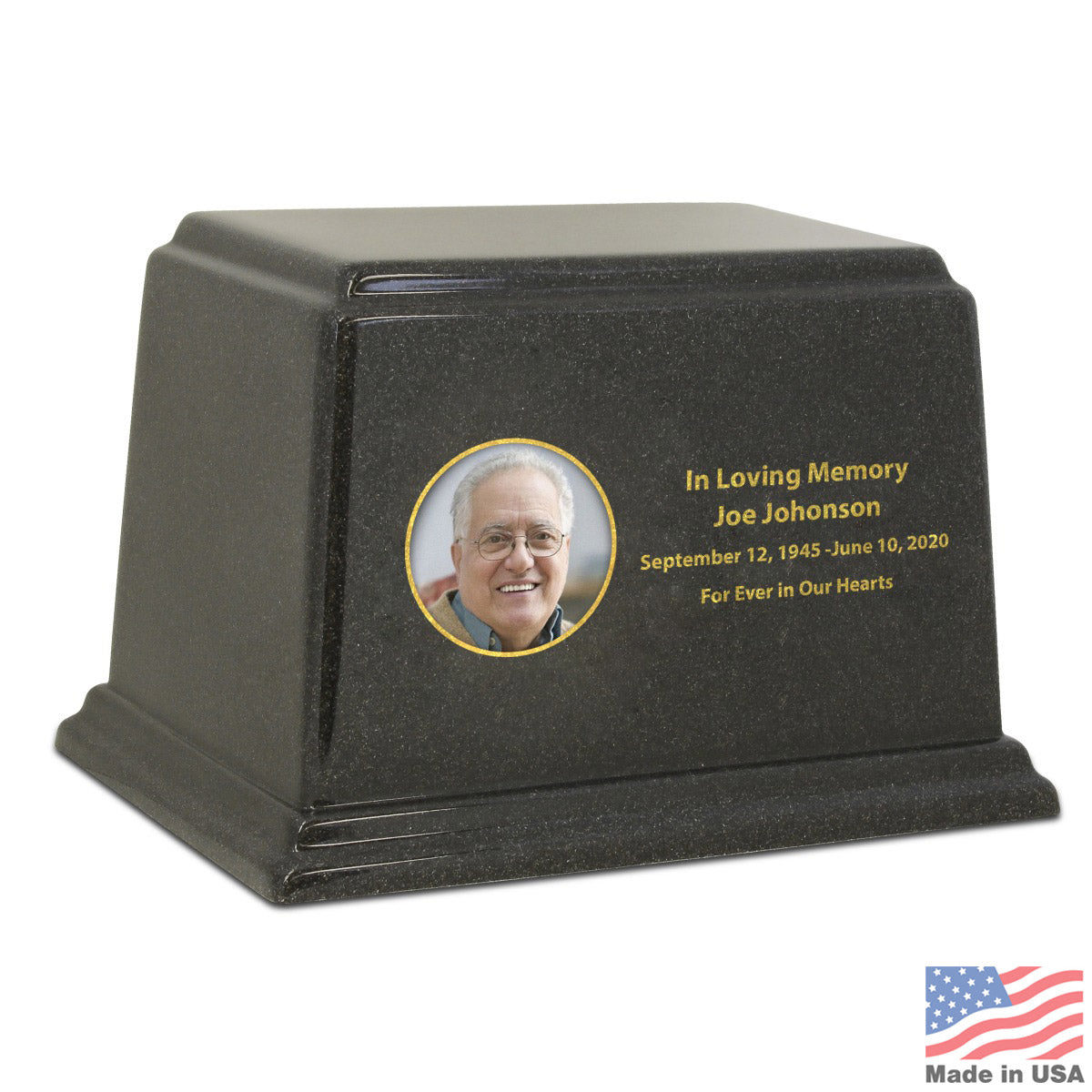Life Treasured Black Stone Urn